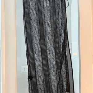 Chic Black Mesh Maxi Skirt